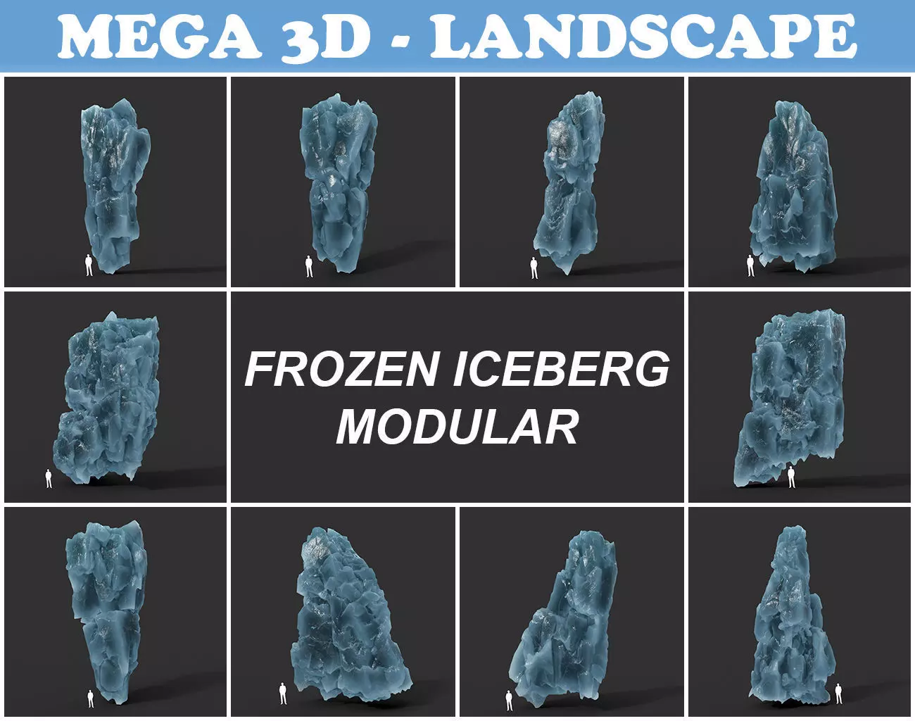 Low poly Frozen Iceberg Modular 211129 Low-poly 3D model_0