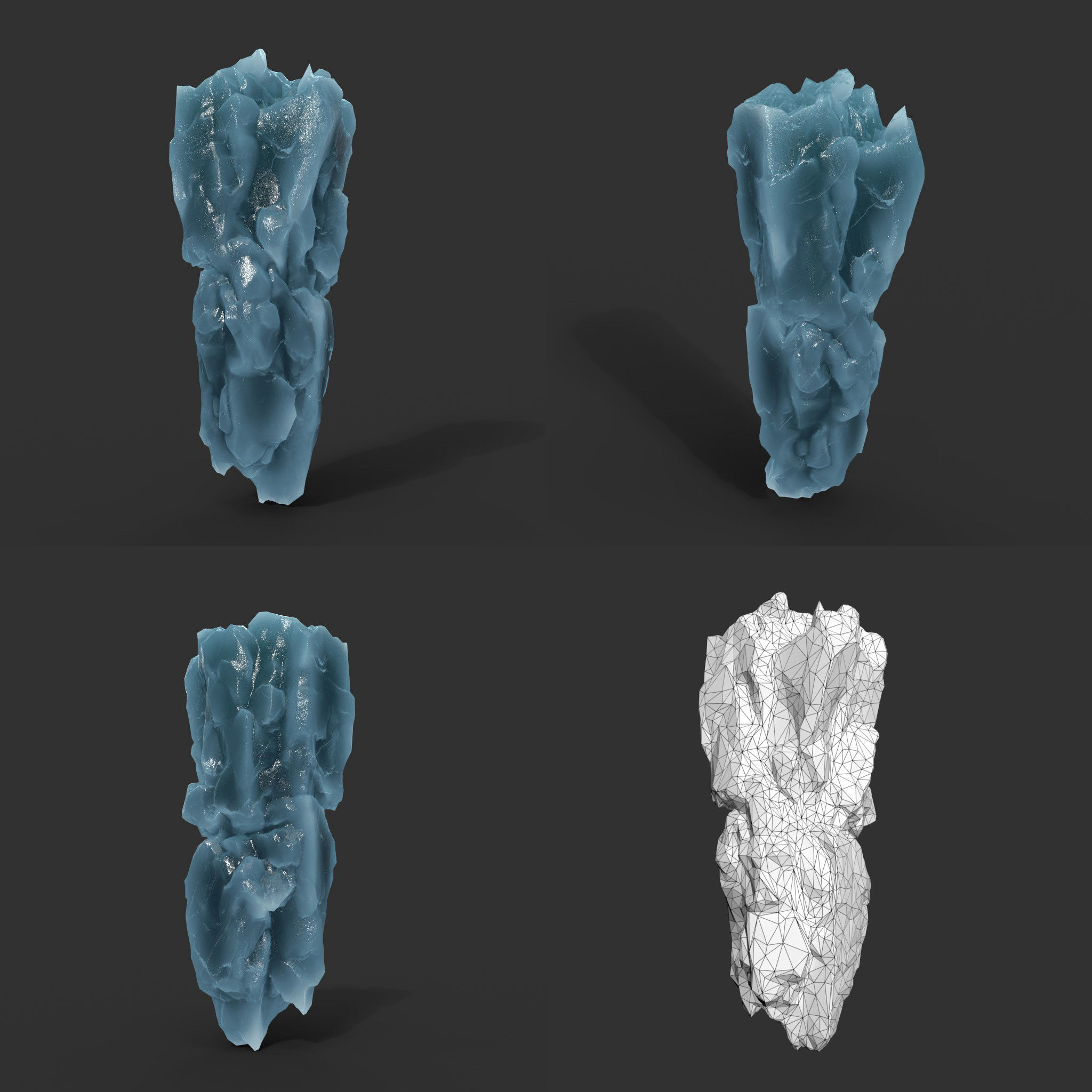 Low poly Frozen Iceberg Modular 211129 Low-poly 3D model_4