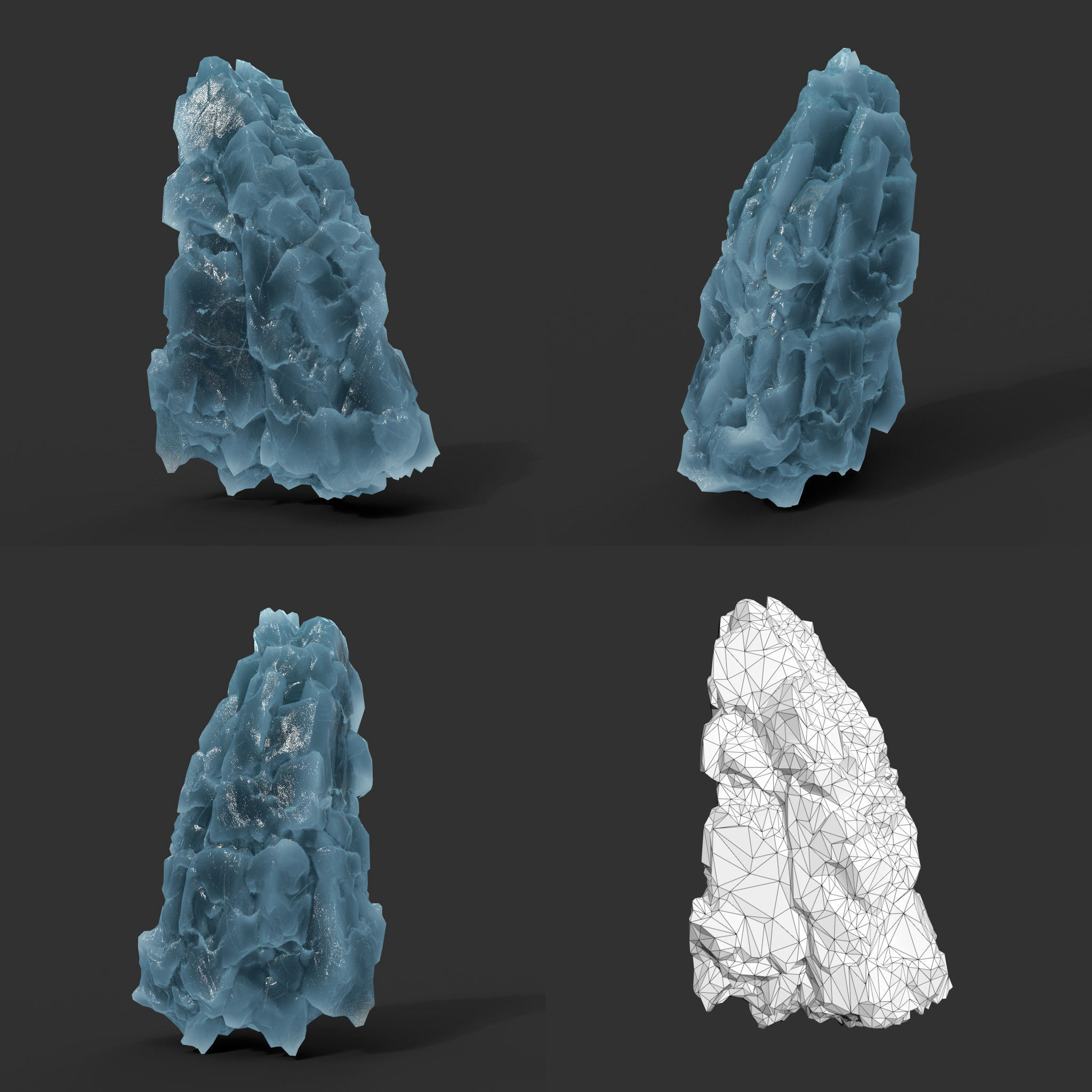 Low poly Frozen Iceberg Modular 211129 Low-poly 3D model_12