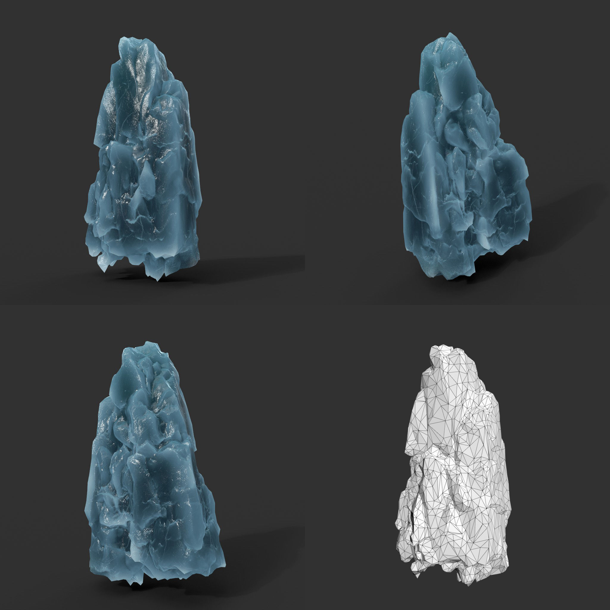 Low poly Frozen Iceberg Modular 211129 Low-poly 3D model_8