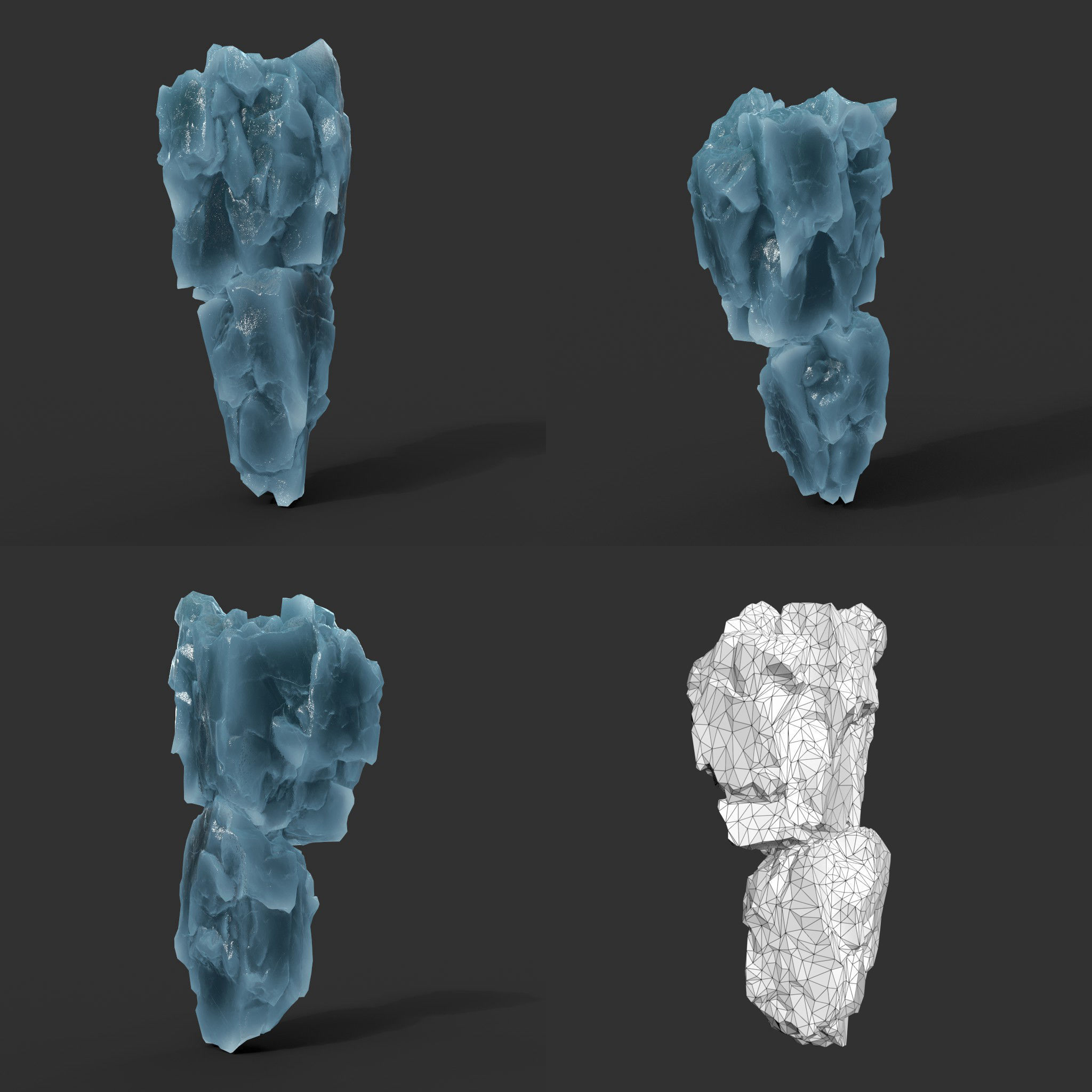 Low poly Frozen Iceberg Modular 211129 Low-poly 3D model_10