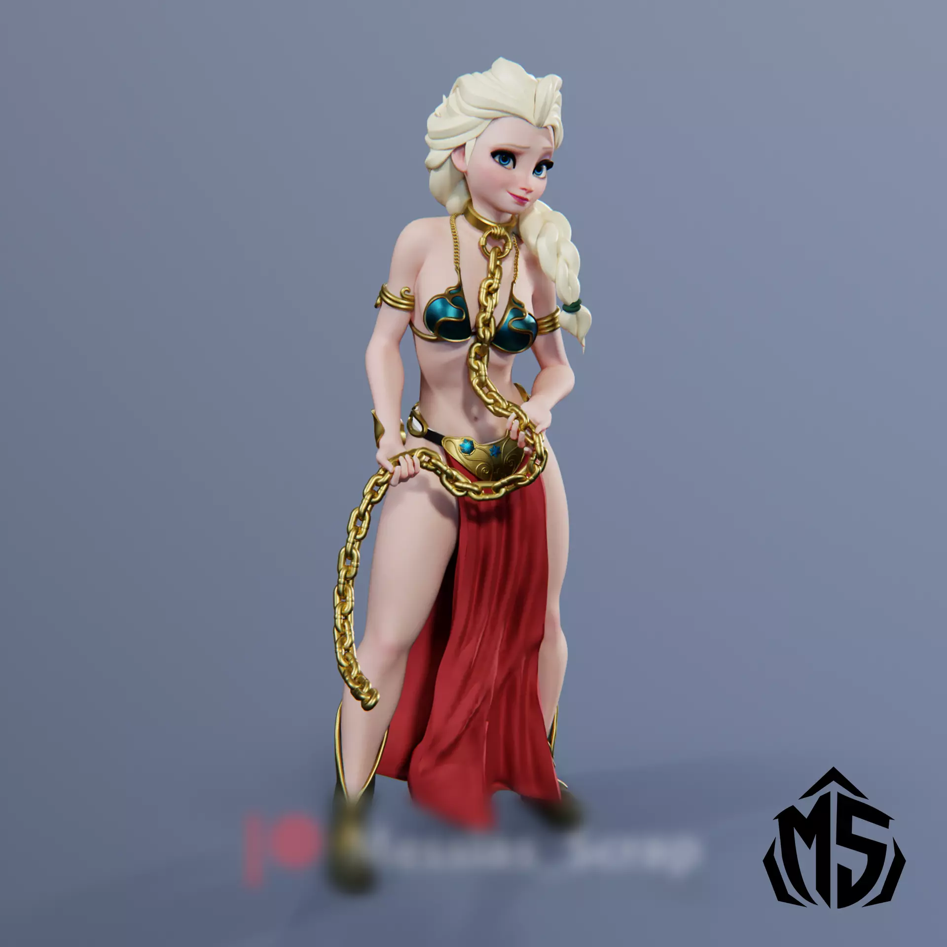Princess Elsa Slave 3D print model_0