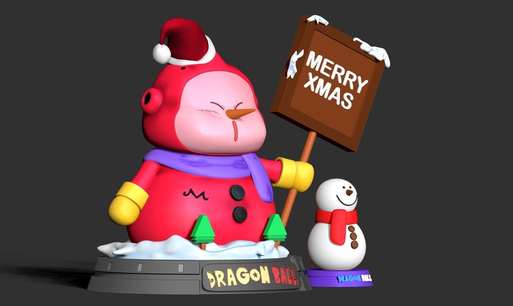 Buu Snowman - Dragon Ball Fanart 3D print model_11