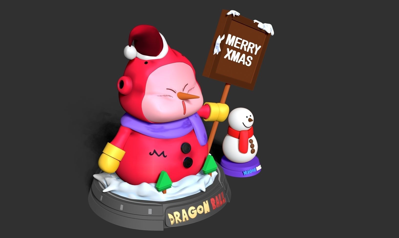 Buu Snowman - Dragon Ball Fanart 3D print model_13
