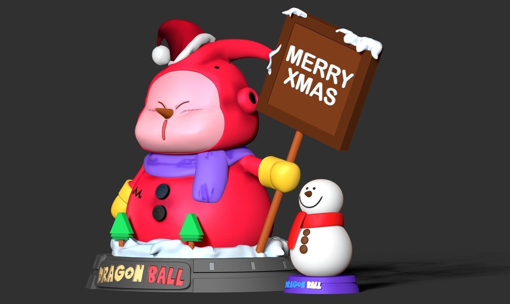 Buu Snowman - Dragon Ball Fanart 3D print model_8