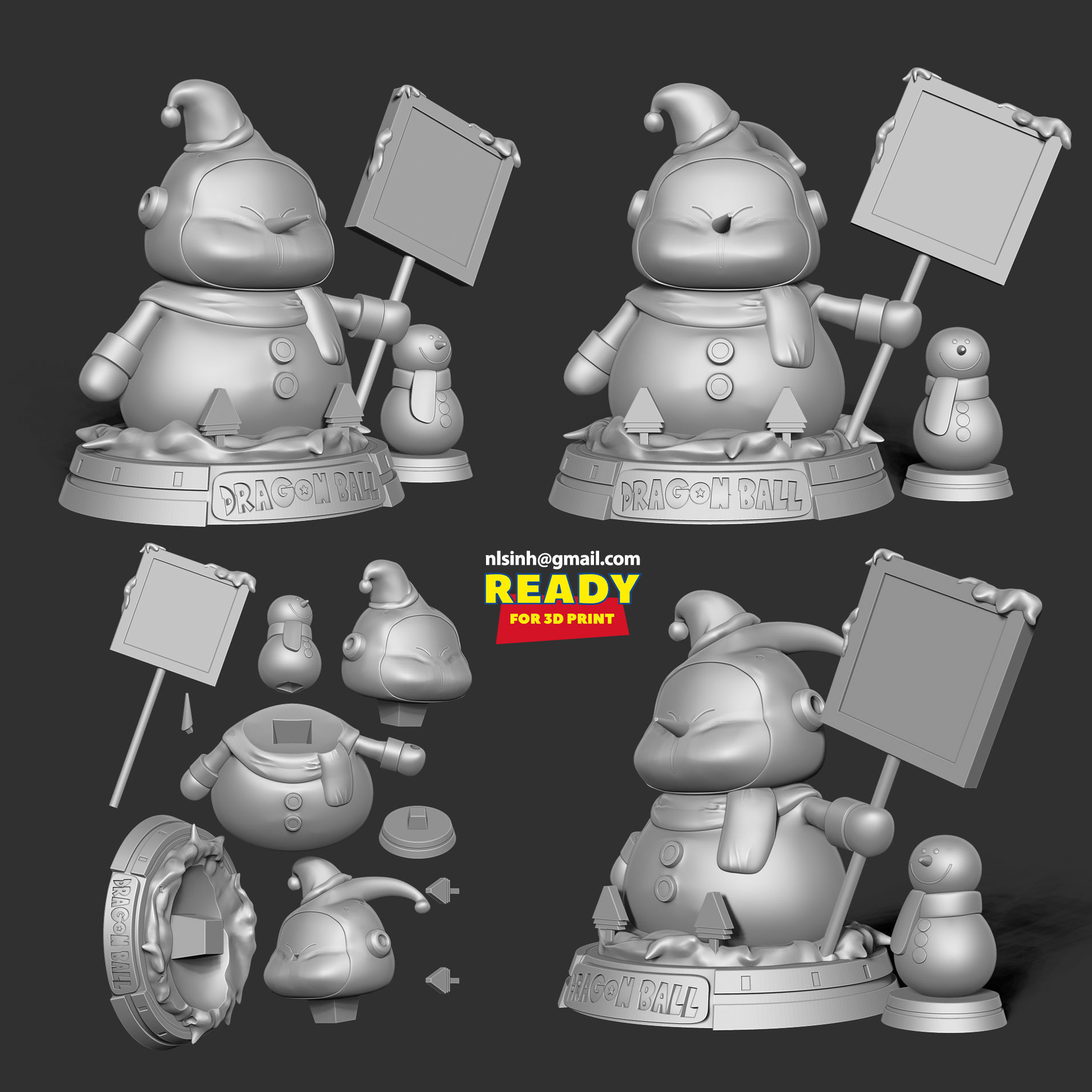Buu Snowman - Dragon Ball Fanart 3D print model_4