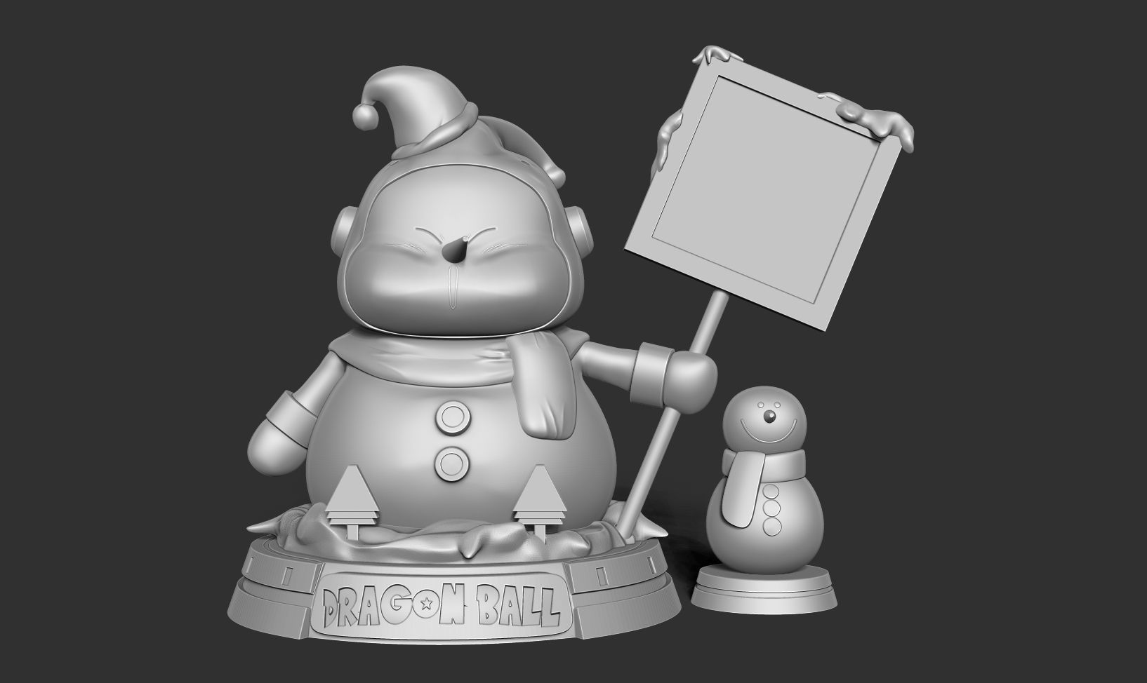 Buu Snowman - Dragon Ball Fanart 3D print model_7