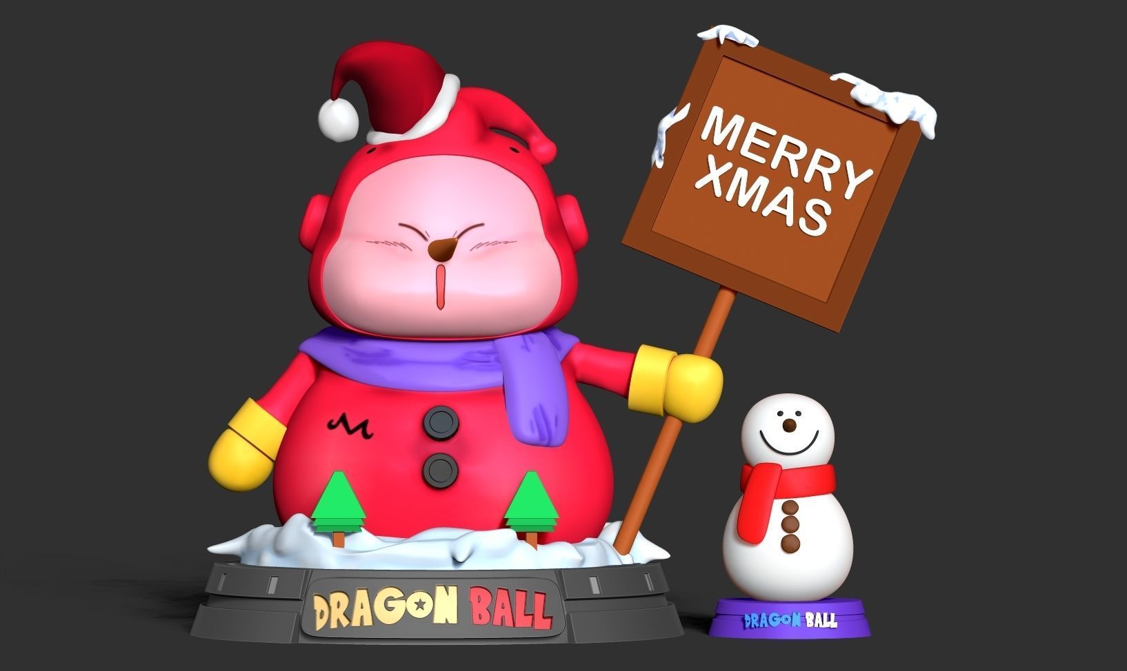 Buu Snowman - Dragon Ball Fanart 3D print model_6