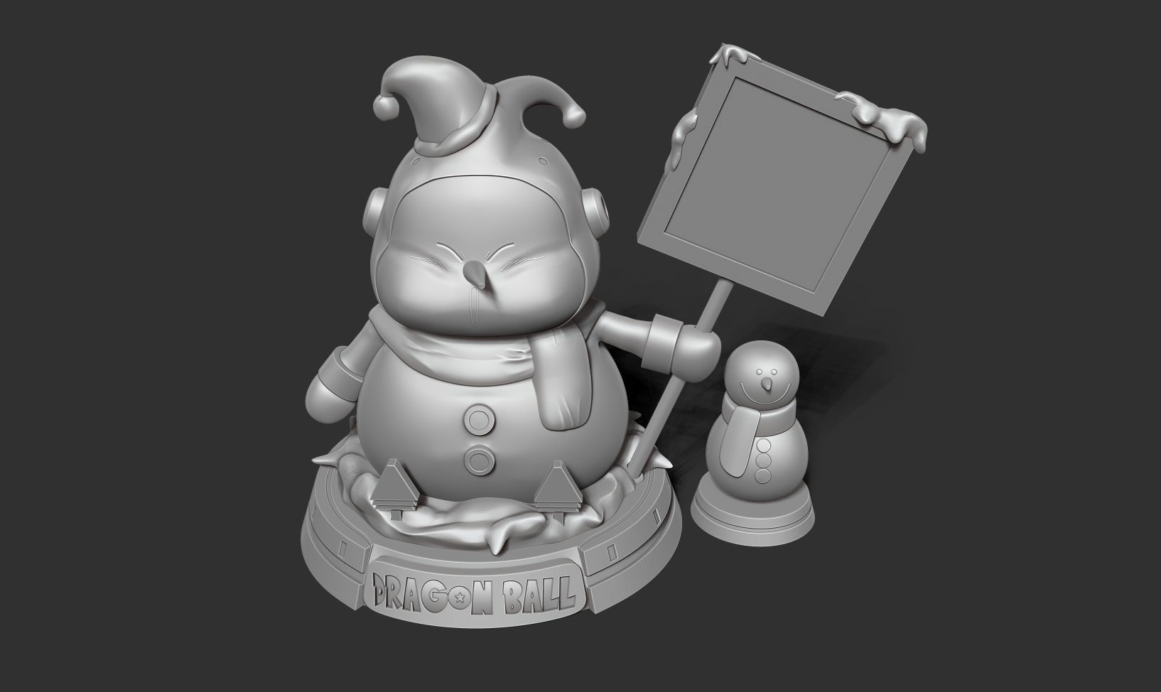 Buu Snowman - Dragon Ball Fanart 3D print model_16