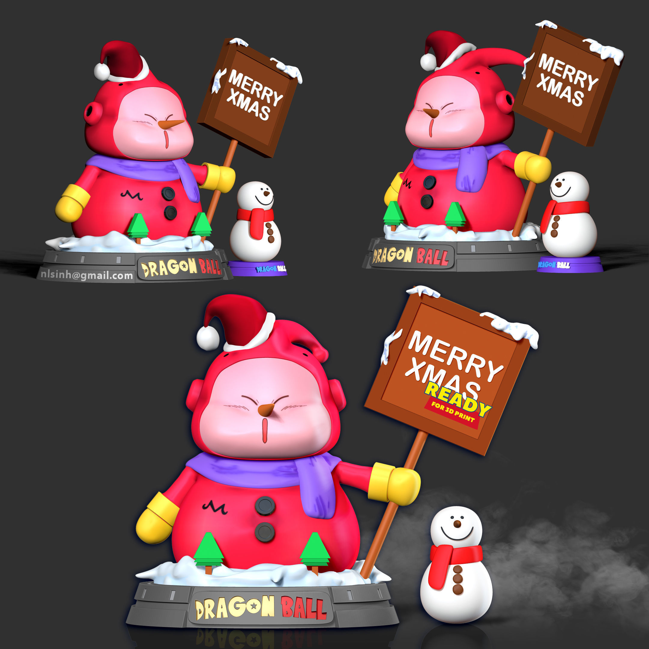 Buu Snowman - Dragon Ball Fanart 3D print model_1