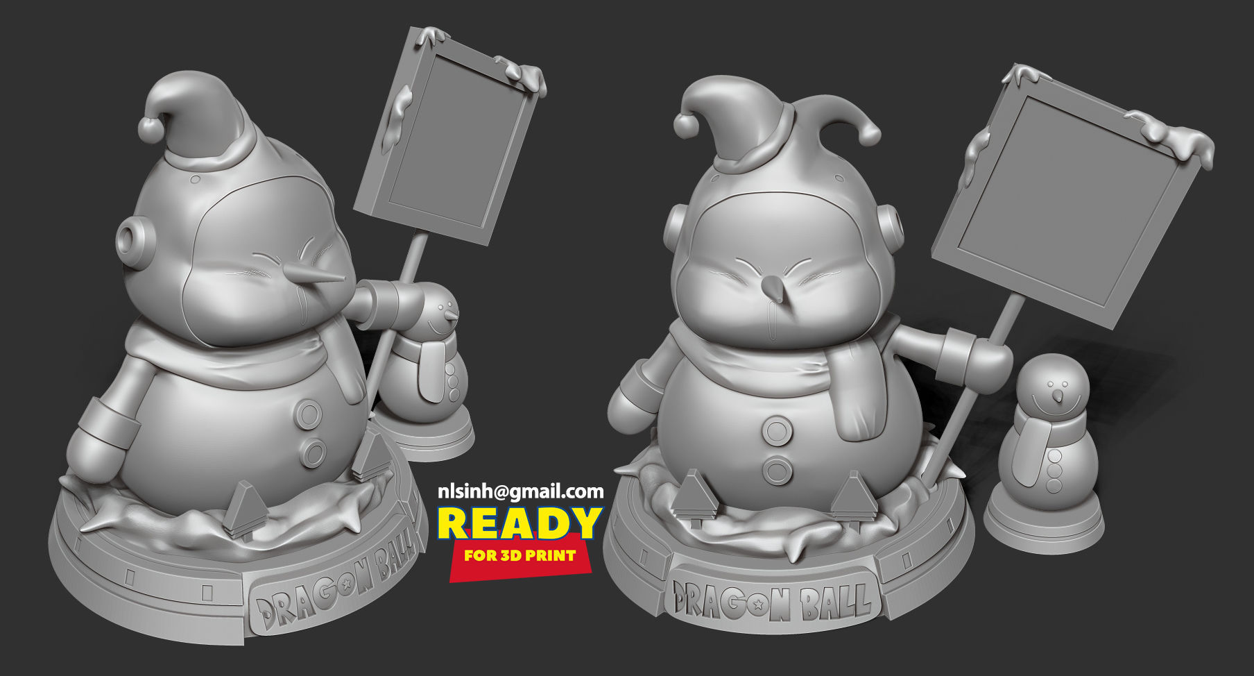 Buu Snowman - Dragon Ball Fanart 3D print model_3