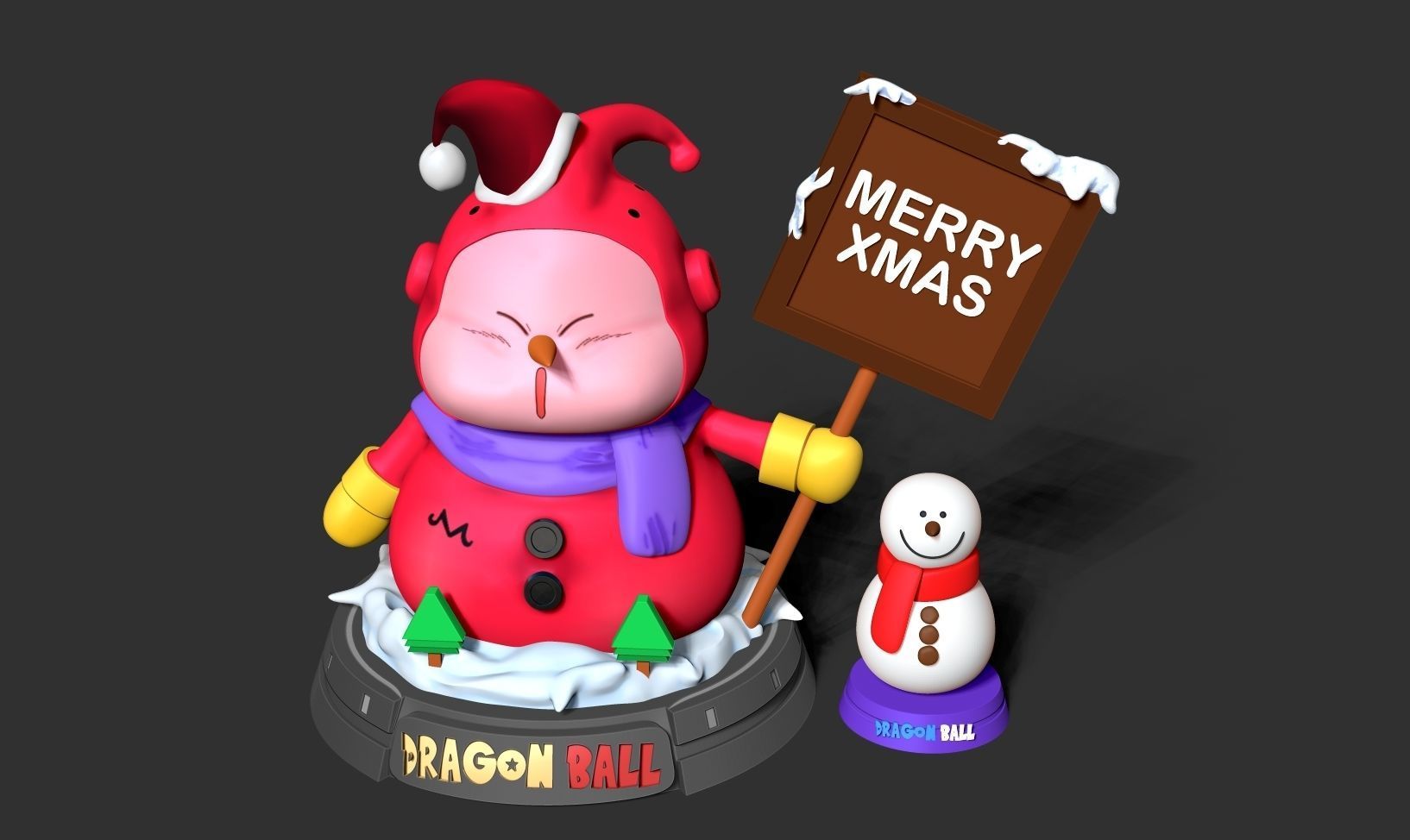 Buu Snowman - Dragon Ball Fanart 3D print model_15