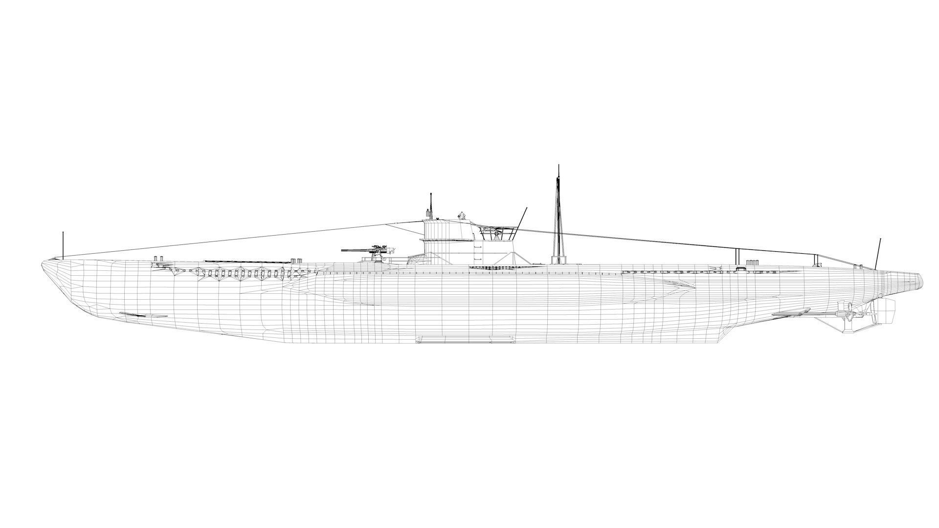 Type VII C German Submarine U-Boat 3D model_15
