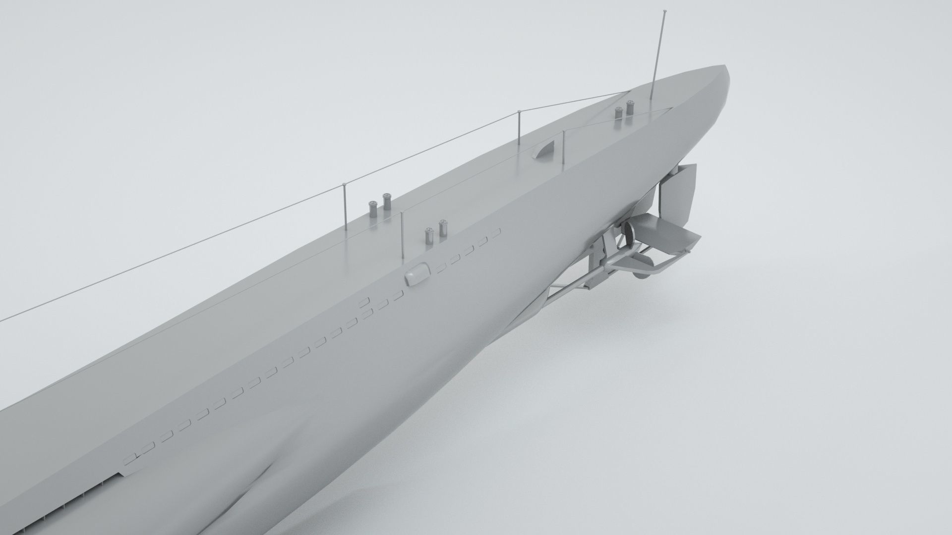 Type VII C German Submarine U-Boat 3D model_7