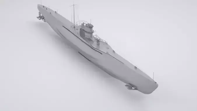 Type VII C German Submarine U-Boat 3D model