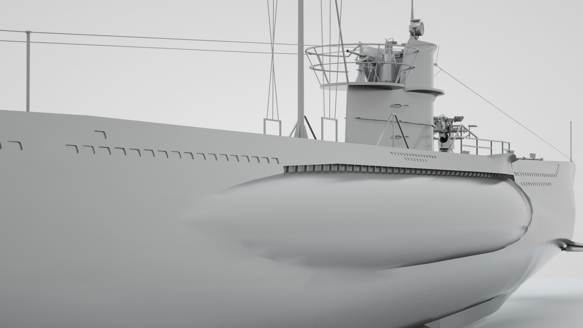 Type VII C German Submarine U-Boat 3D model_8