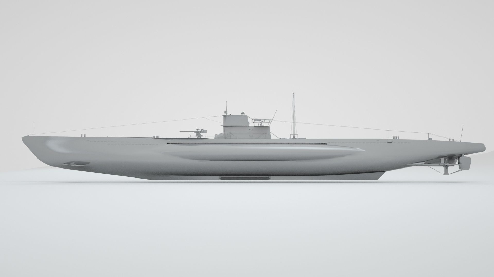Type VII C German Submarine U-Boat 3D model_9