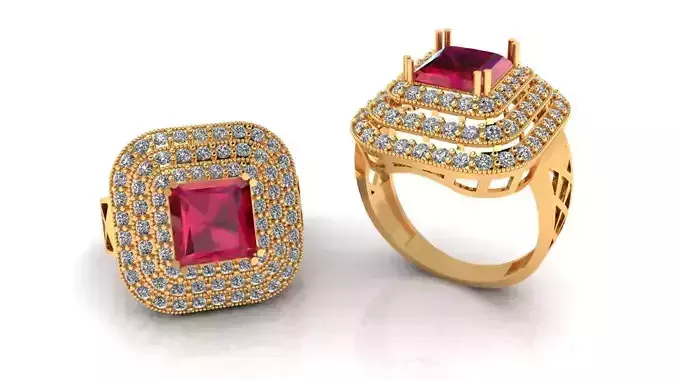 Women Ring 85 radiant cut diamond pyramid ring for women