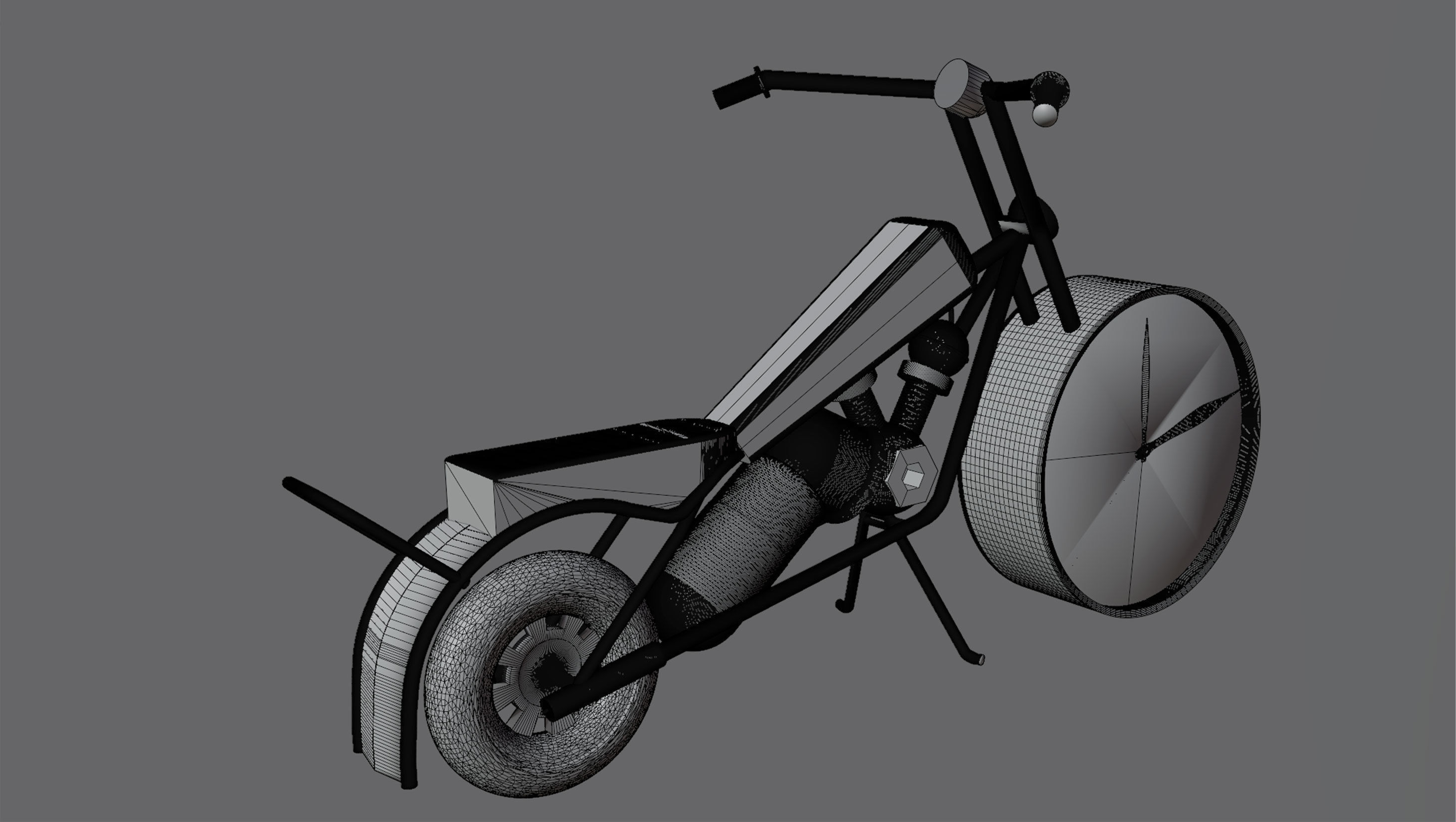 Motorcycle  Clock Vintage 3D model_4