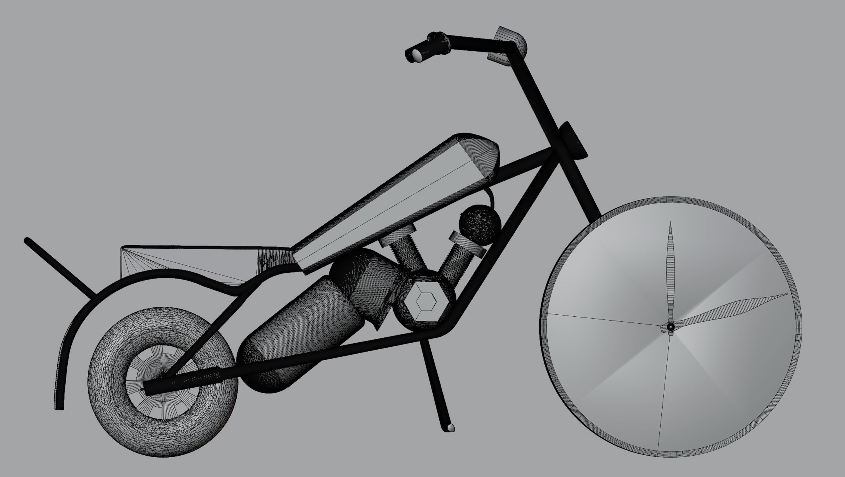 Motorcycle  Clock Vintage 3D model_12