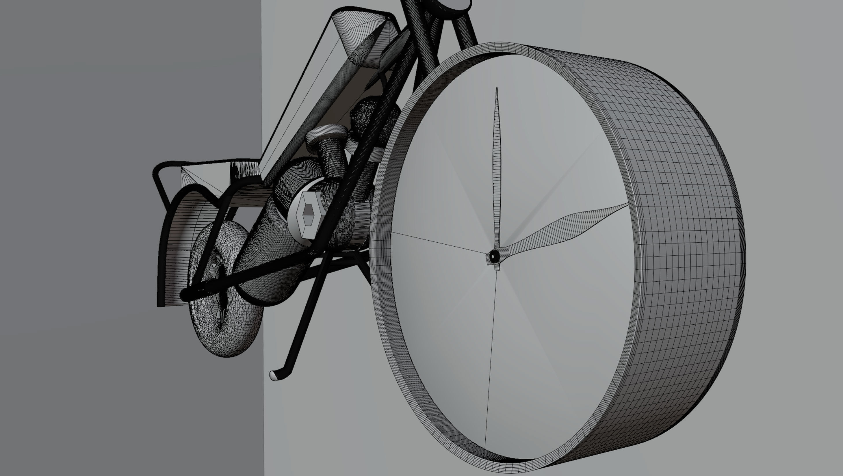 Motorcycle  Clock Vintage 3D model_10