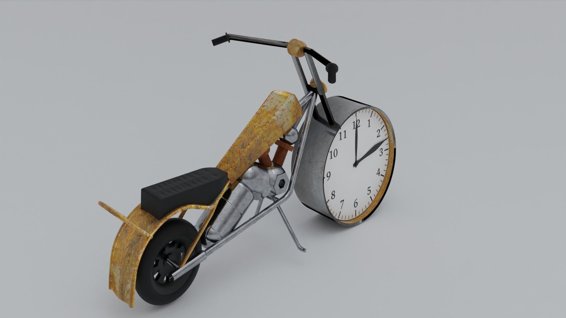 Motorcycle  Clock Vintage 3D model_1