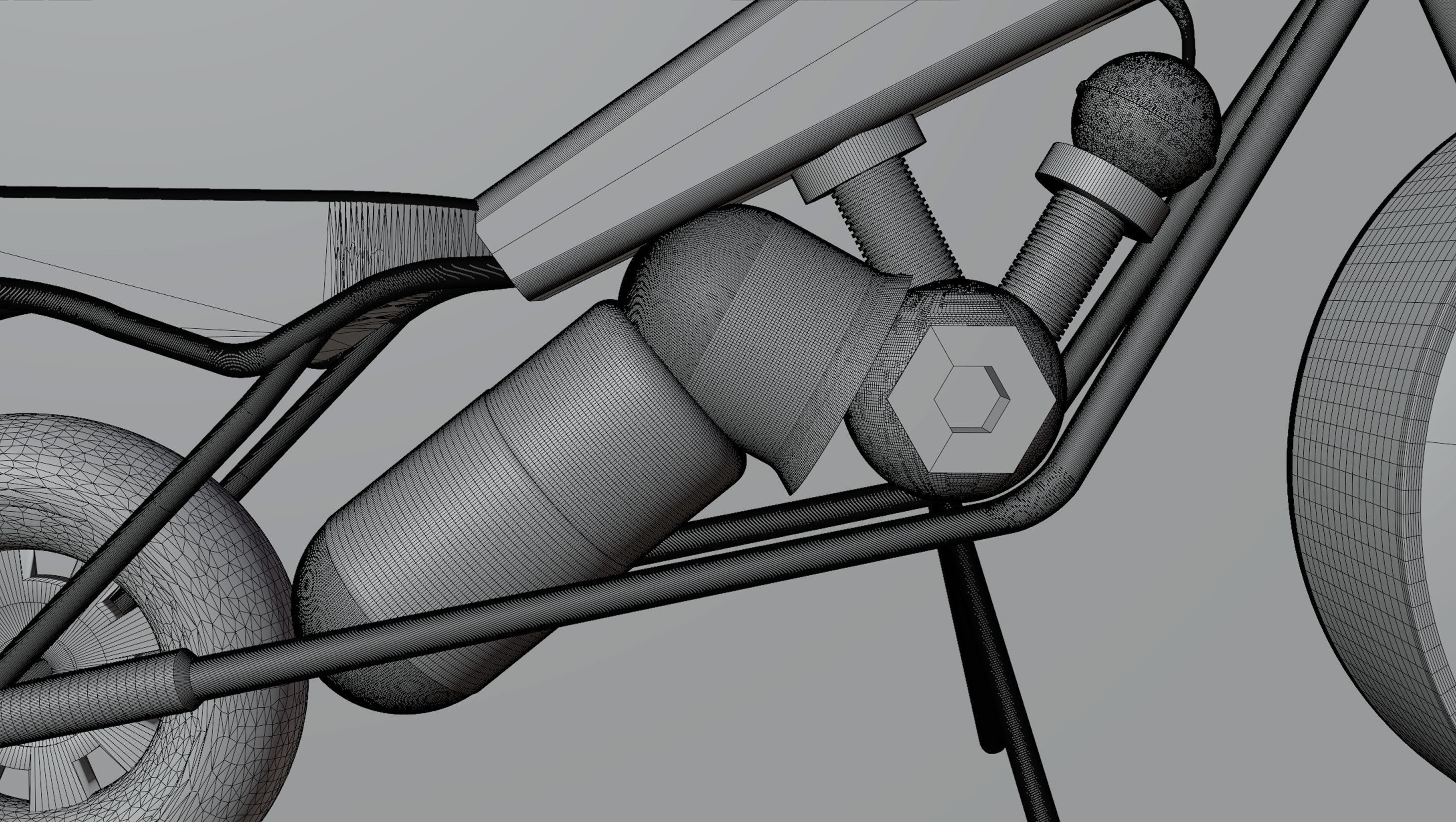 Motorcycle  Clock Vintage 3D model_9