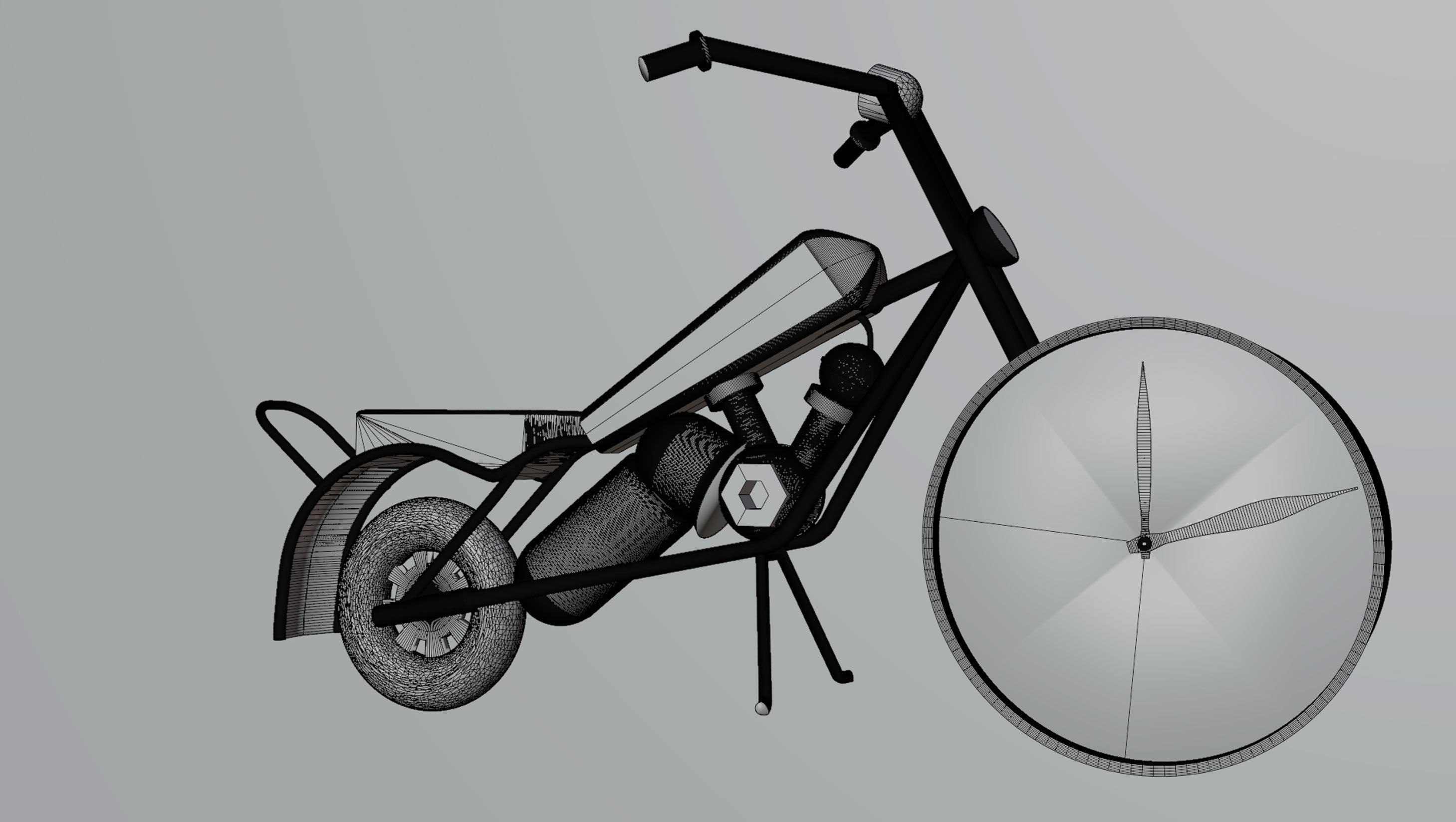 Motorcycle  Clock Vintage 3D model_5