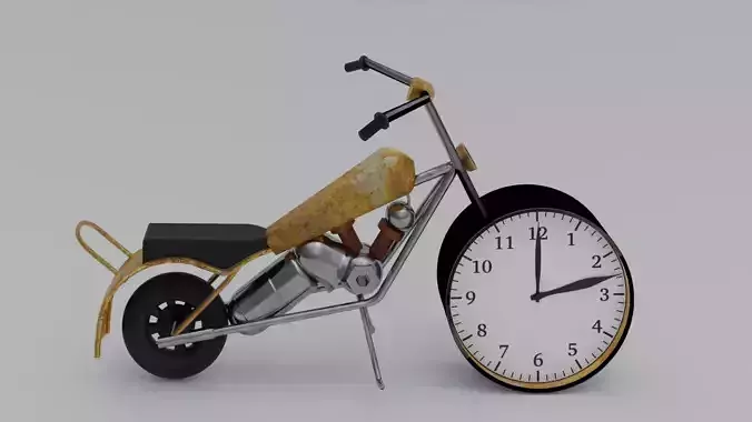 Motorcycle  Clock Vintage 3D model