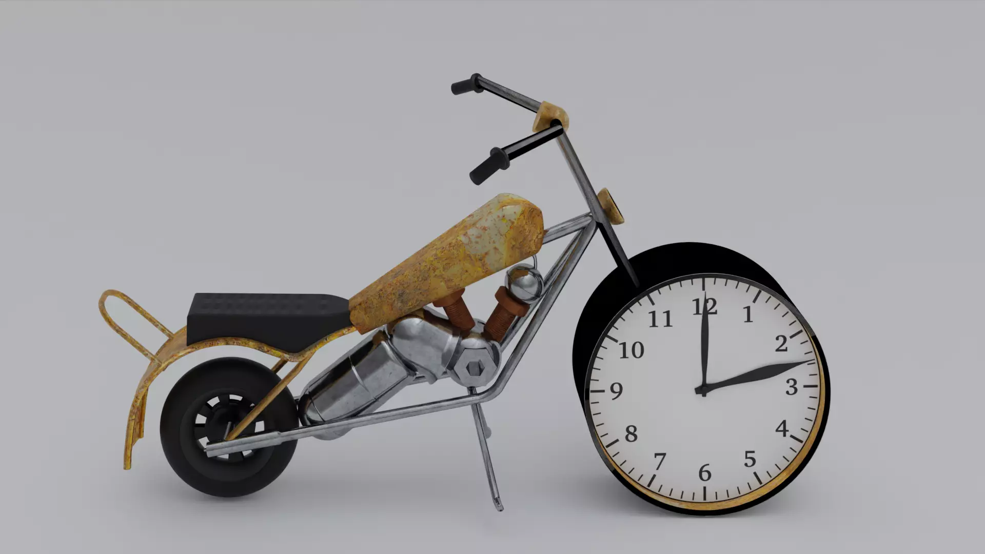 Motorcycle  Clock Vintage 3D model_0