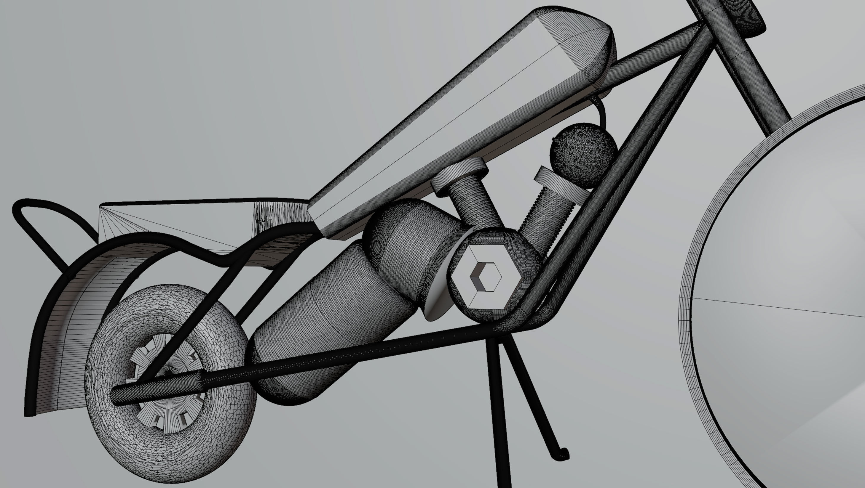 Motorcycle  Clock Vintage 3D model_6