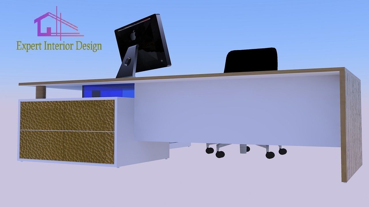 MD Table Design Color- Wood Veneer with White  3D print model_5