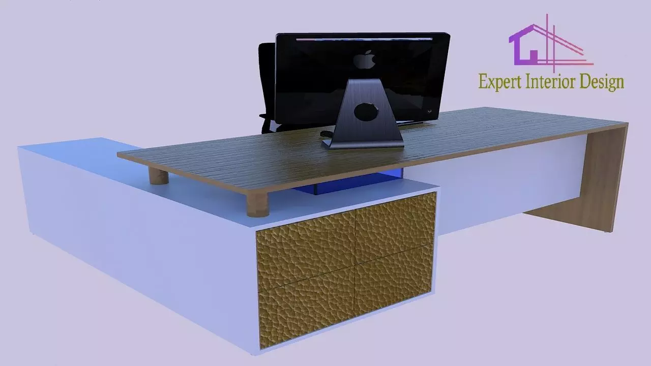 MD Table Design Color- Wood Veneer with White  3D print model_0