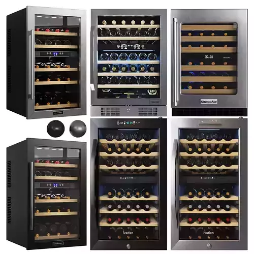 Under Counter Wine Fridges Collection Low-poly 3D model
