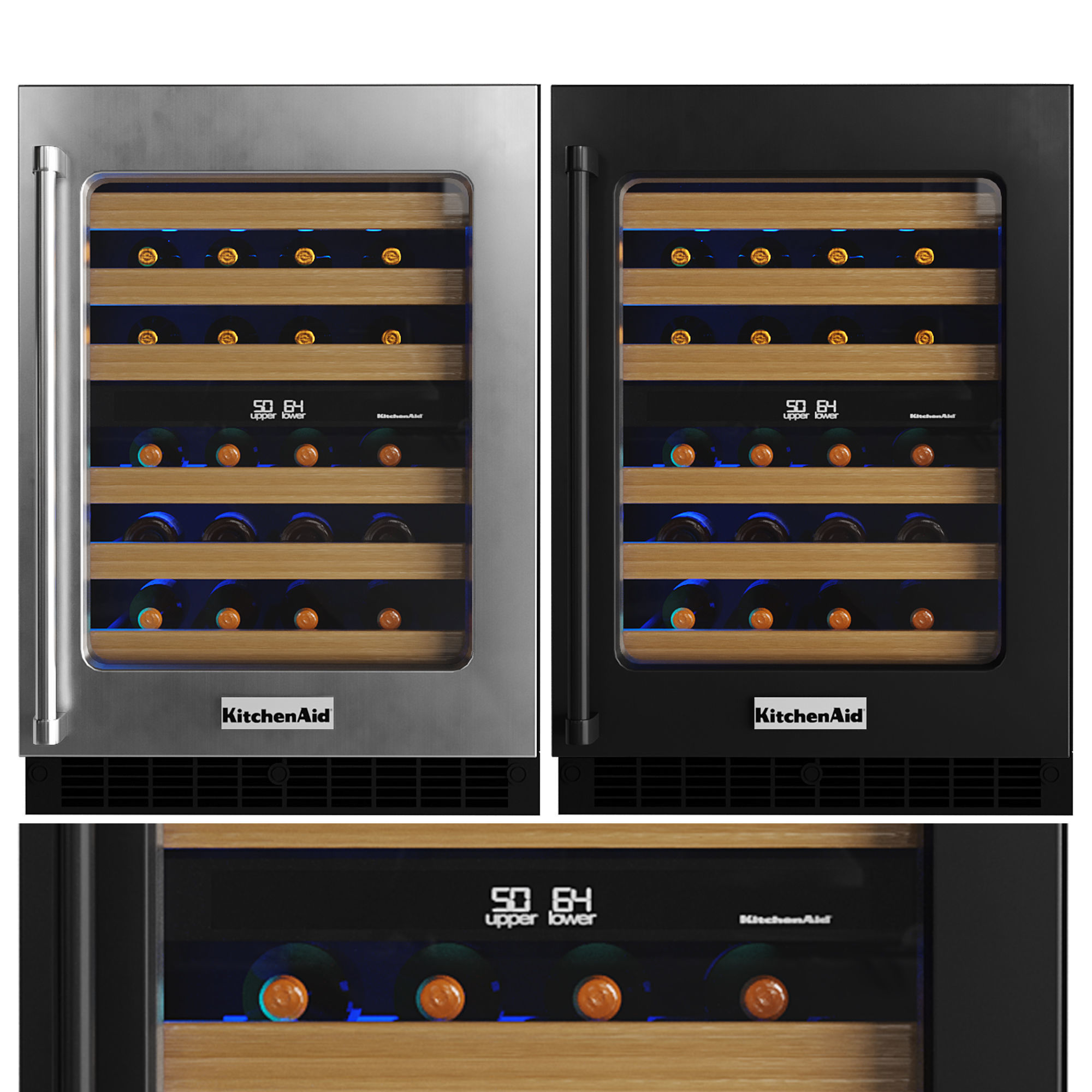 Under Counter Wine Fridges Collection Low-poly 3D model_3