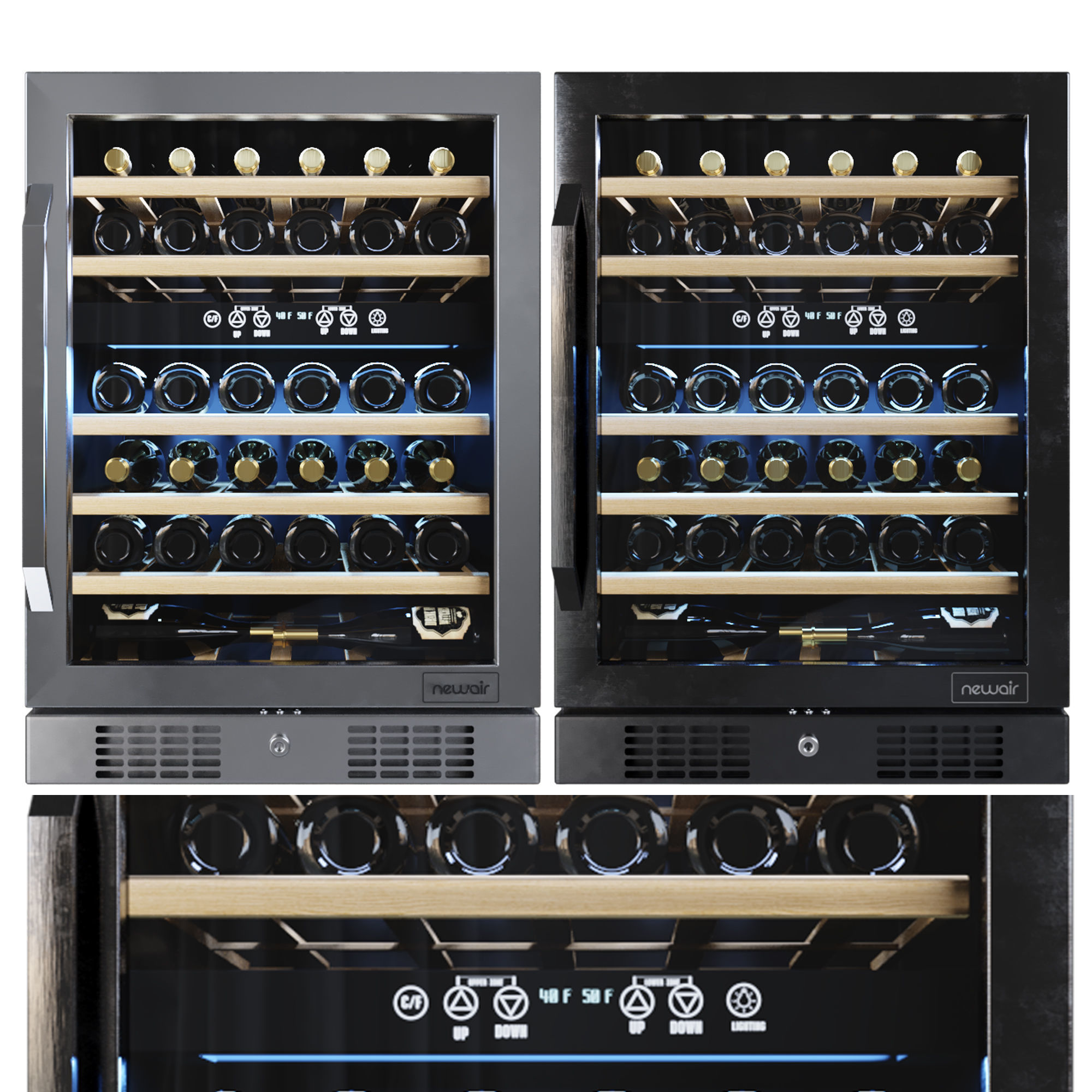 Under Counter Wine Fridges Collection Low-poly 3D model_1