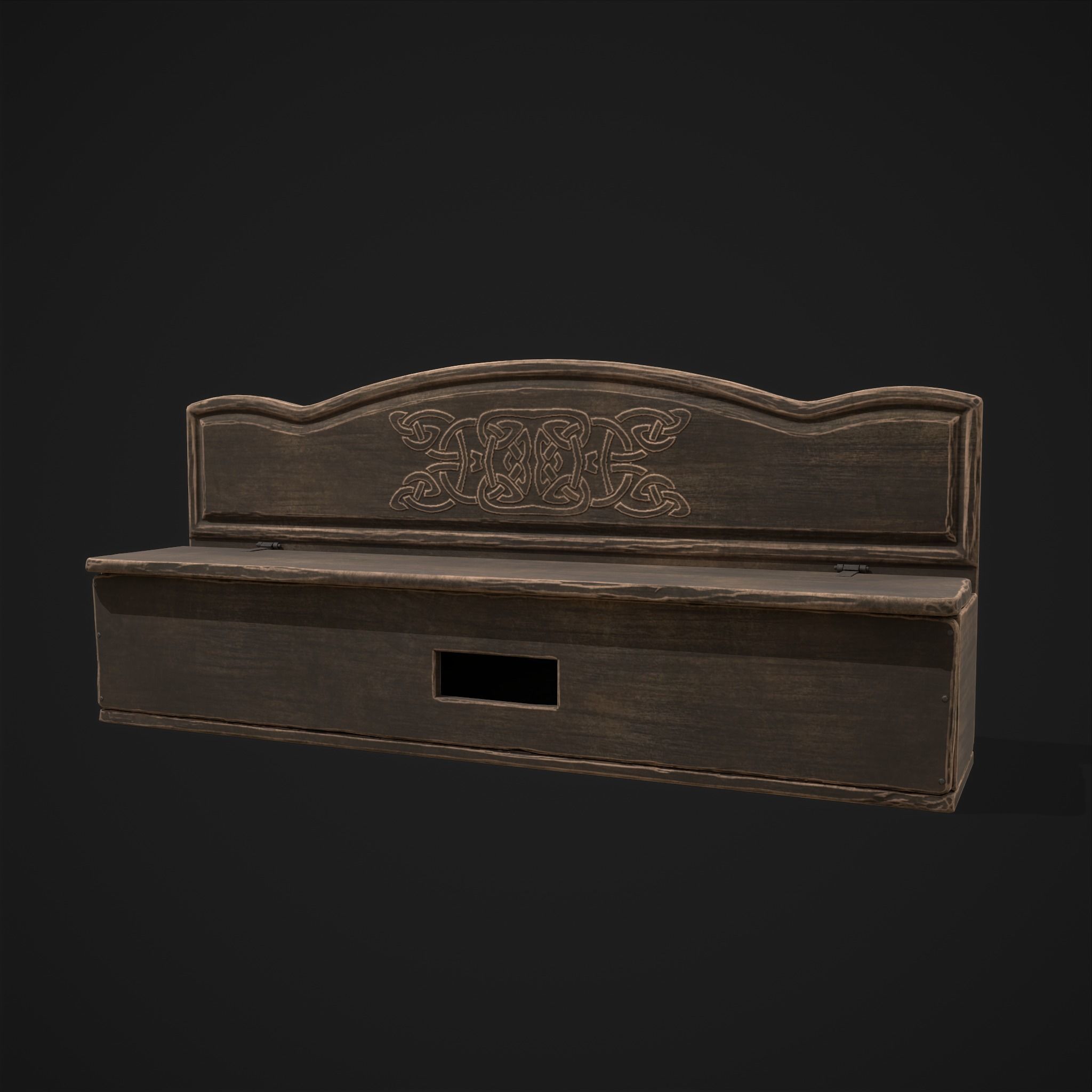 Seating and Storage Bench Low-poly 3D model_27
