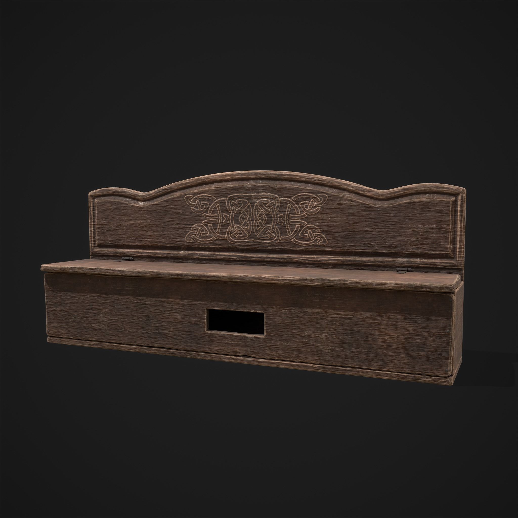 Seating and Storage Bench Low-poly 3D model_28