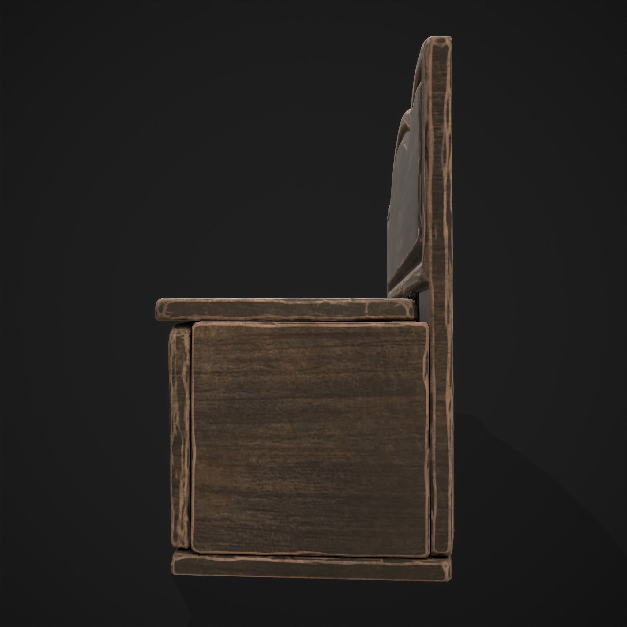 Seating and Storage Bench Low-poly 3D model_13