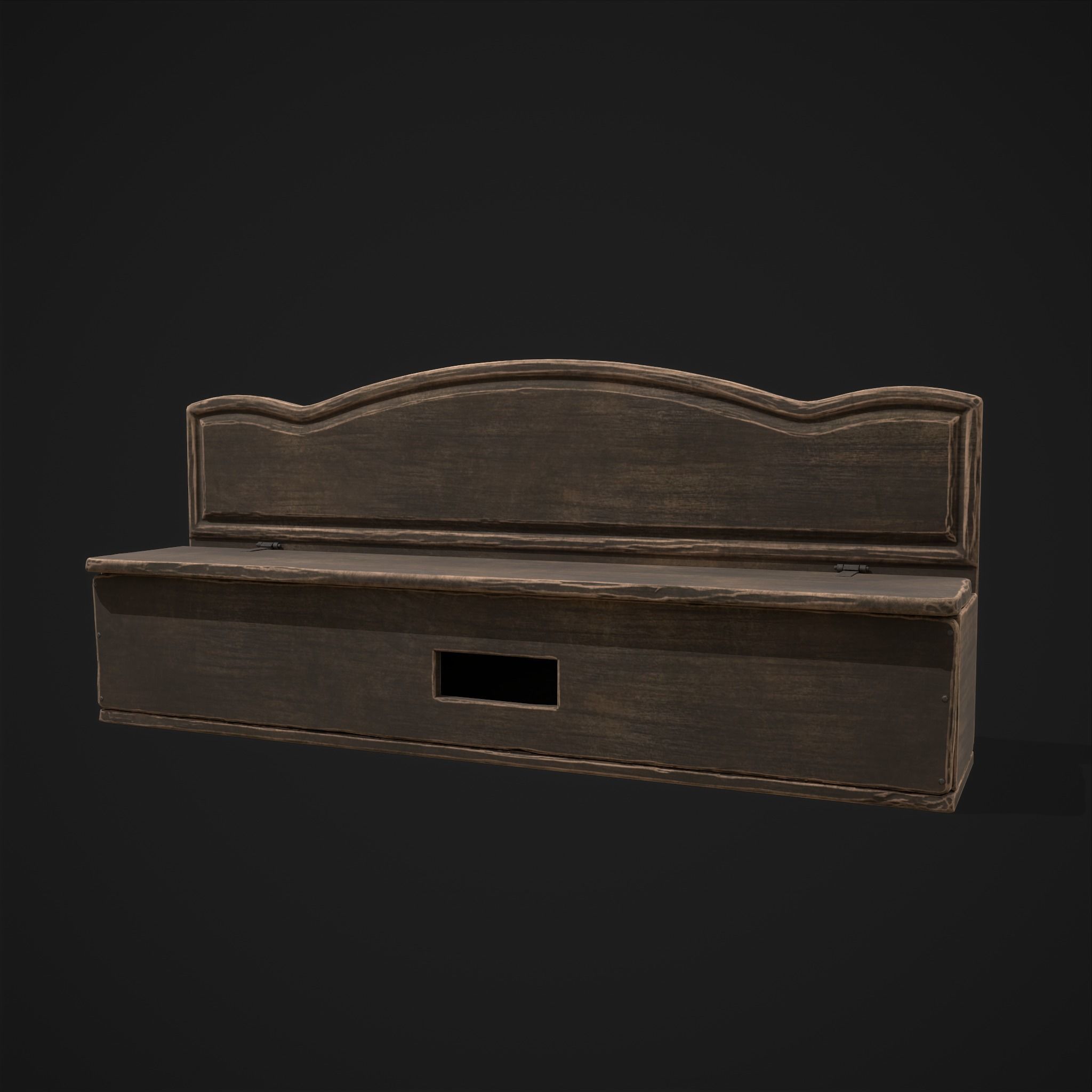 Seating and Storage Bench Low-poly 3D model_23