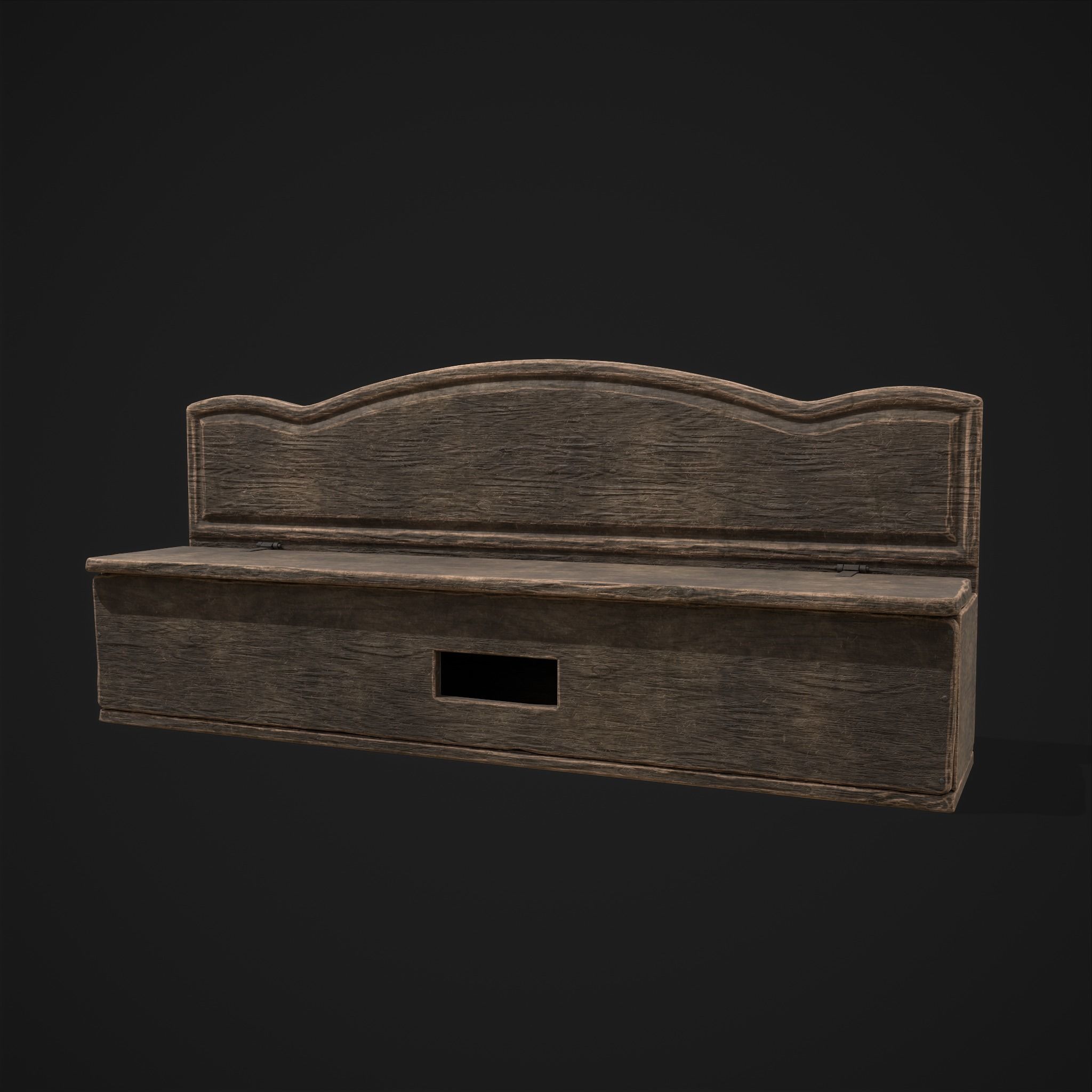 Seating and Storage Bench Low-poly 3D model_26