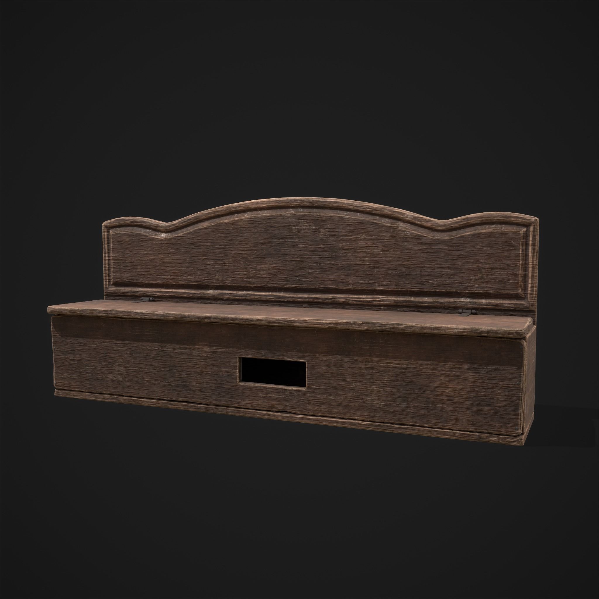 Seating and Storage Bench Low-poly 3D model_25