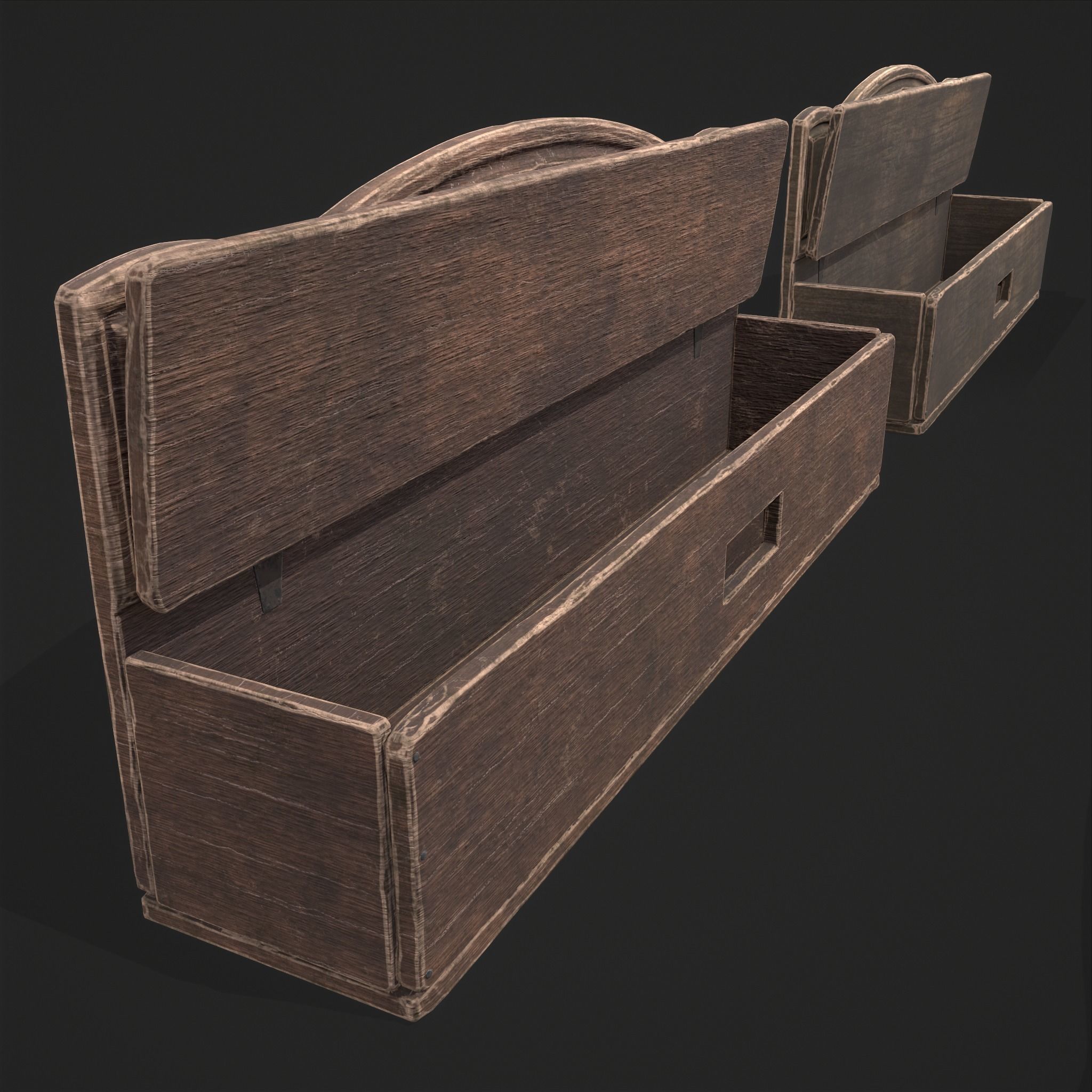 Seating and Storage Bench Low-poly 3D model_31