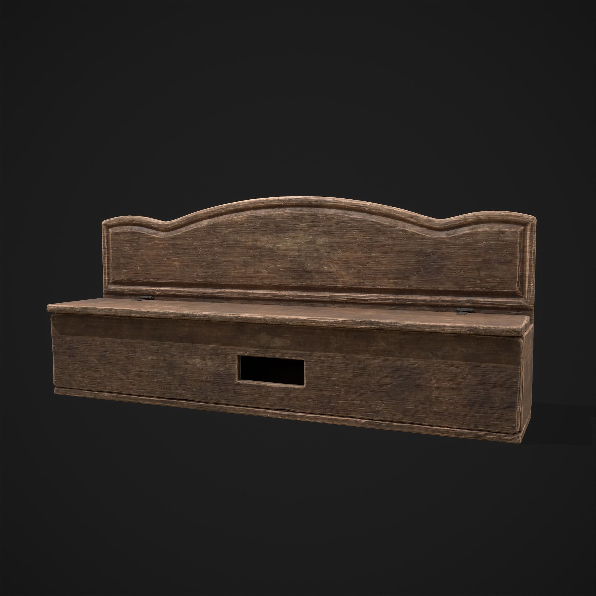 Seating and Storage Bench Low-poly 3D model_24