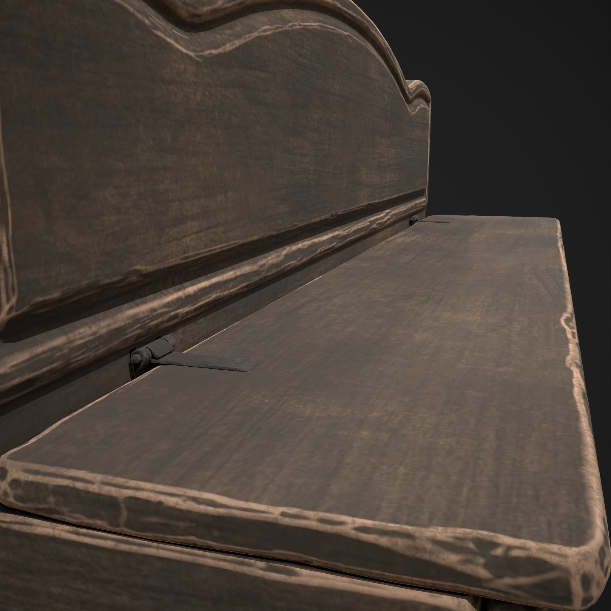 Seating and Storage Bench Low-poly 3D model_21