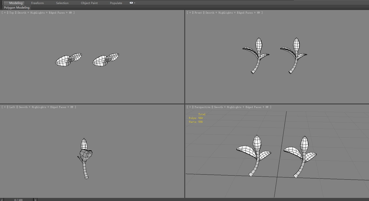 Cartoon sprout Low-poly 3D model_5