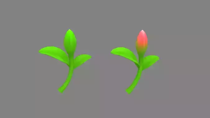 Cartoon sprout Low-poly 3D model