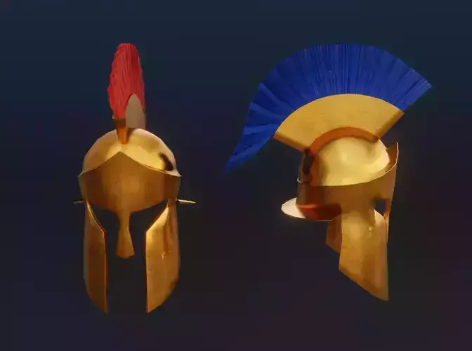 Ancient greek helmet Low-poly 3D model