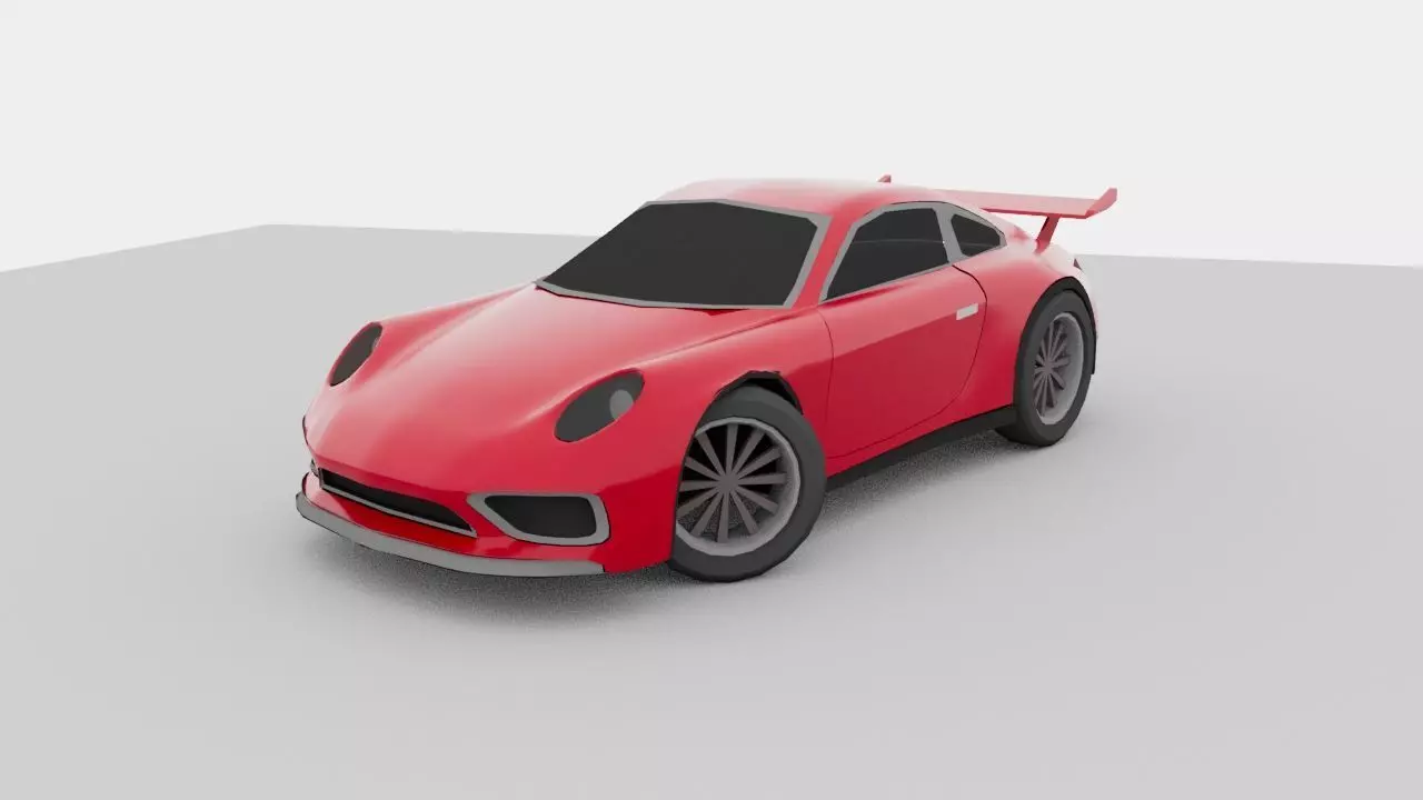 Low Poly Porsche 911 Carrera Aerokit 2019 Sports Car Low-poly 3D model