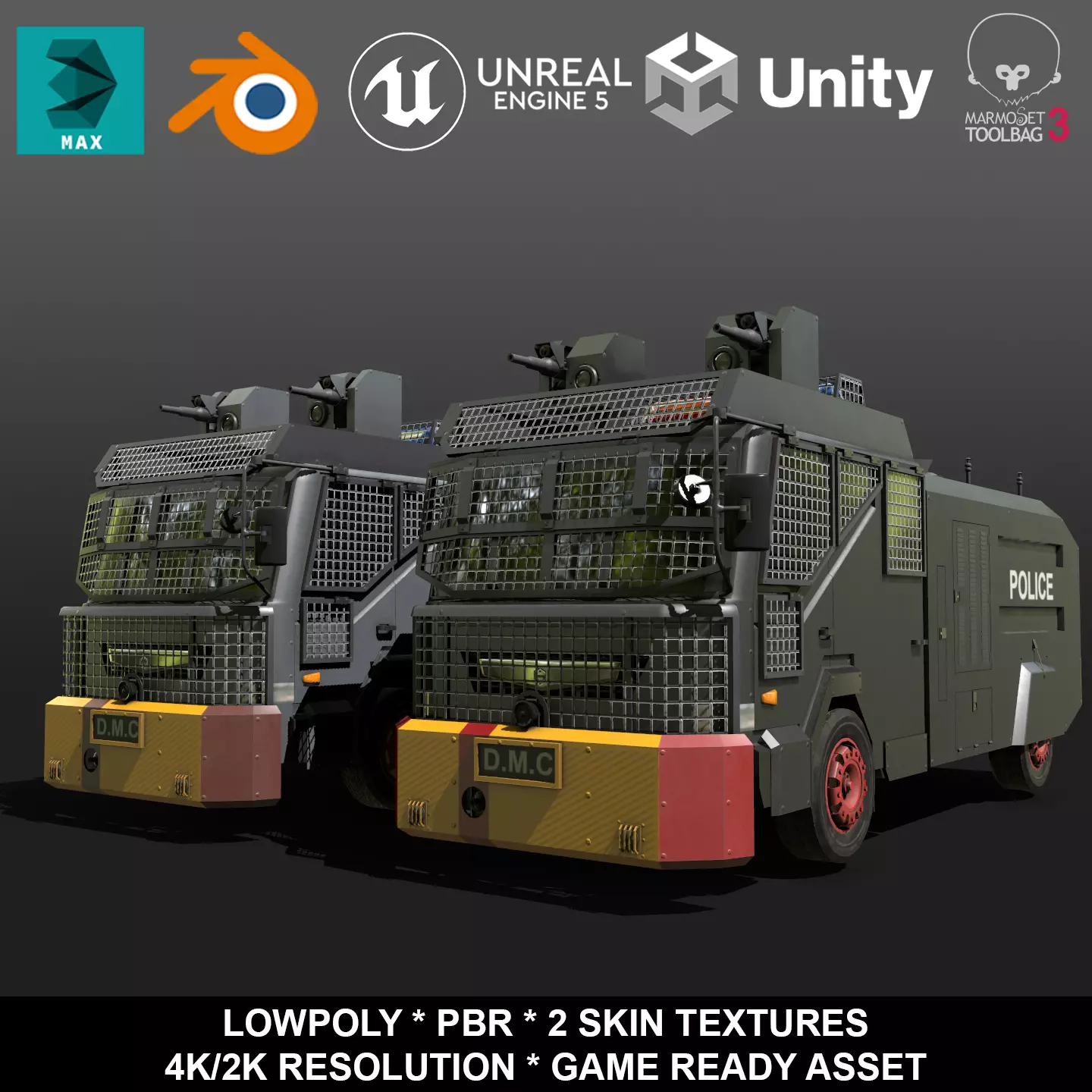 DAEJI ARMORED WATER CANNON AWC Low-poly 3D model